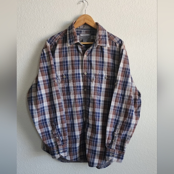 Johnston & Murphy Tailored Fit Men's XL Plaid Button Front Shirt - Picture 1 of 7
